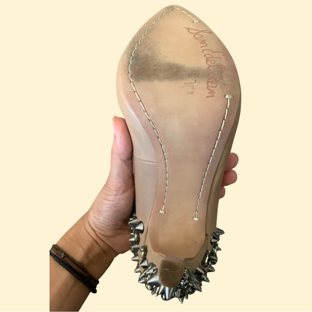 Sexy Elegant Nude and Silver Spiked Heels Previously Worn Baddie Emo Streetwear - Picture 9 of 12
